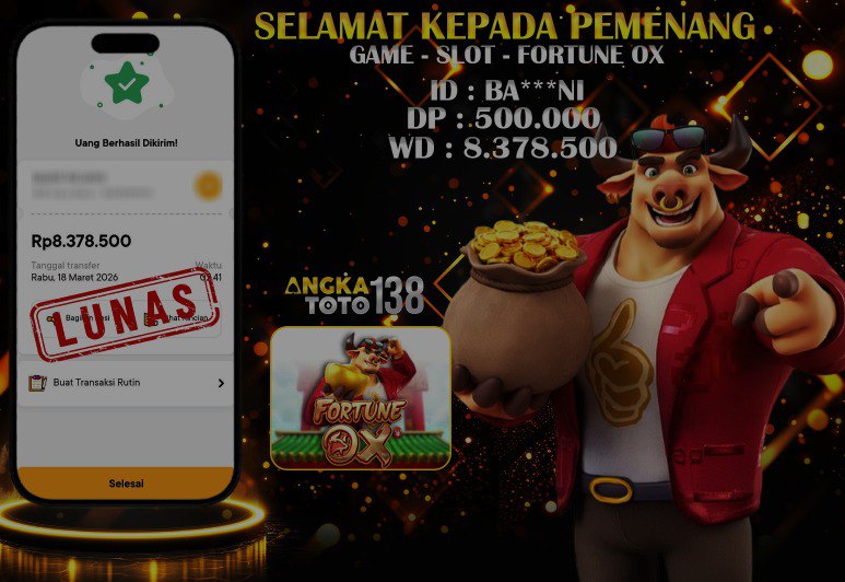 BUKTI JACKPOT LUNAS FORTUNE OX ID : BA***NI