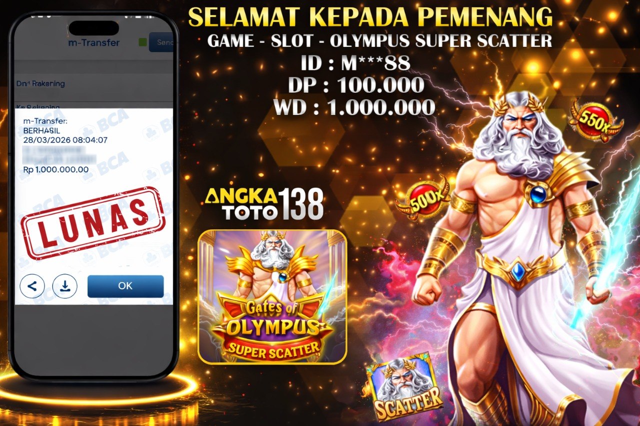 BUKTI JACKPOT GATES OF OLYMPUS SUPER SCATTER ID : M***88