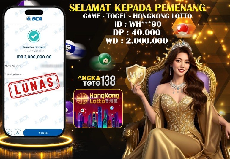 BUKTI JACKPOT HONGKONG LOTTO ID :
