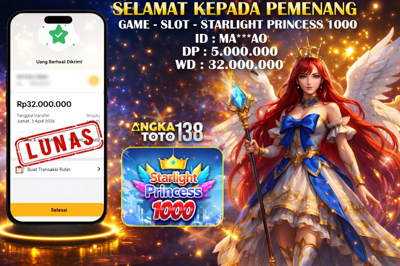 BUKTI JACKPOT STARLIGHT PRINCESS 1000 ID : MA***AO