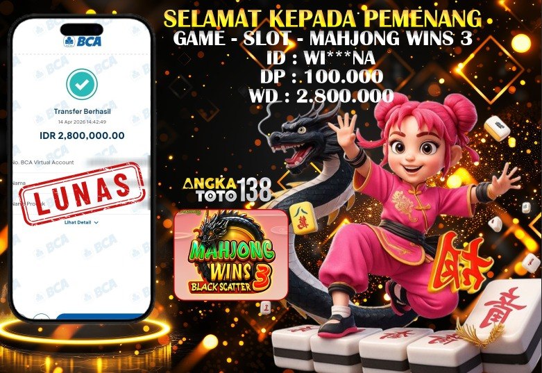 BUKTI JACKPOT MAHJONG WINS 3 ID : WI***NA