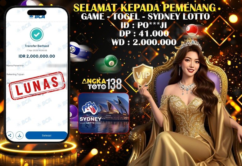 BUKTI JACKPOT SYDNEY LOTTO ID : PO***JI